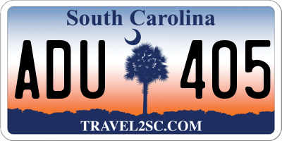 SC license plate ADU405