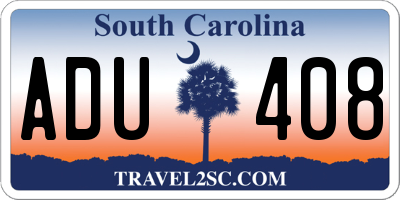 SC license plate ADU408