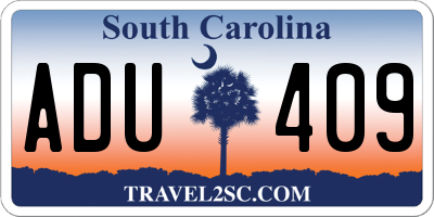 SC license plate ADU409