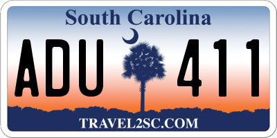 SC license plate ADU411