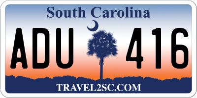 SC license plate ADU416