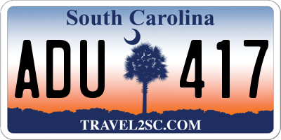 SC license plate ADU417