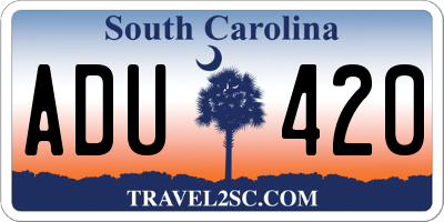 SC license plate ADU420