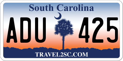 SC license plate ADU425