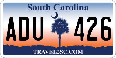 SC license plate ADU426