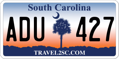 SC license plate ADU427