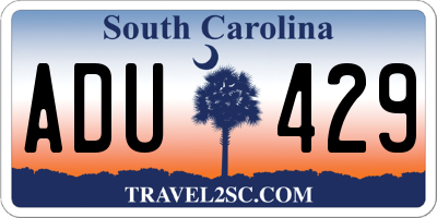 SC license plate ADU429