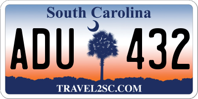 SC license plate ADU432
