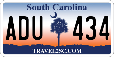SC license plate ADU434