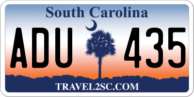 SC license plate ADU435