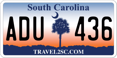 SC license plate ADU436