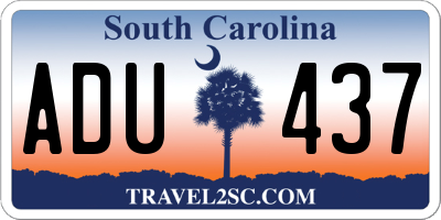 SC license plate ADU437