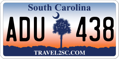 SC license plate ADU438