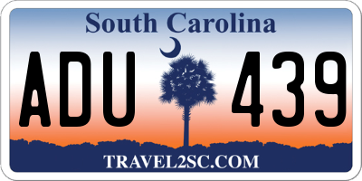 SC license plate ADU439