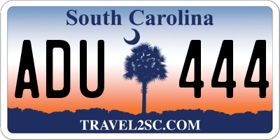 SC license plate ADU444