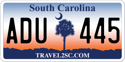 SC license plate ADU445