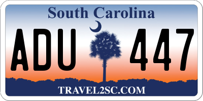 SC license plate ADU447