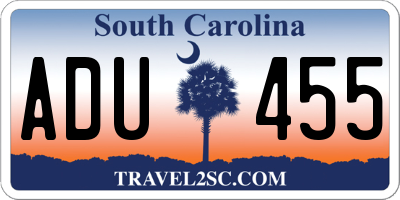 SC license plate ADU455