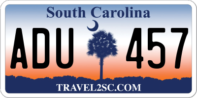 SC license plate ADU457