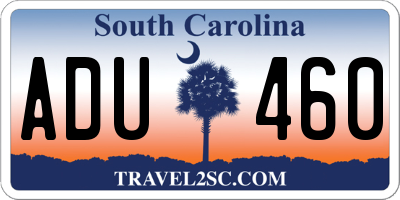 SC license plate ADU460