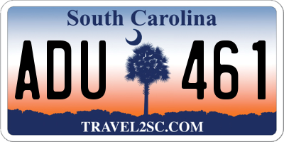 SC license plate ADU461