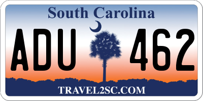 SC license plate ADU462