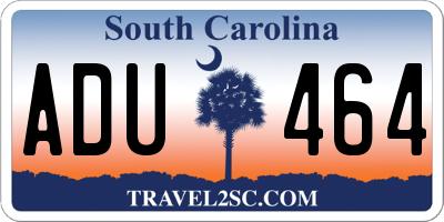 SC license plate ADU464