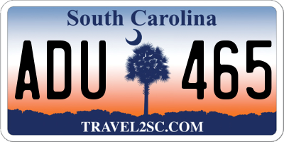 SC license plate ADU465