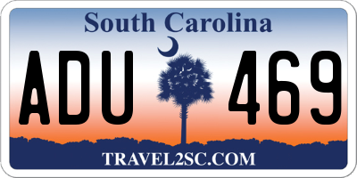SC license plate ADU469