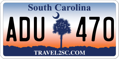 SC license plate ADU470