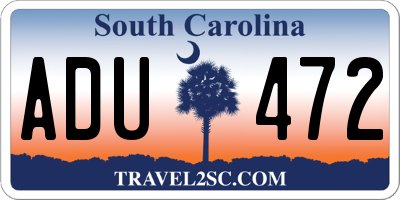 SC license plate ADU472