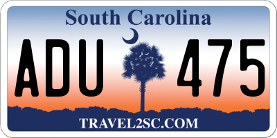 SC license plate ADU475