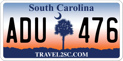 SC license plate ADU476