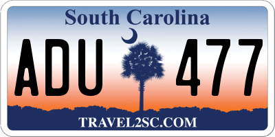 SC license plate ADU477