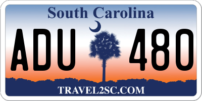SC license plate ADU480
