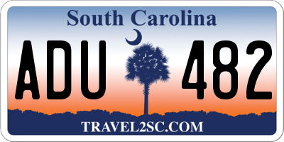 SC license plate ADU482