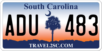 SC license plate ADU483