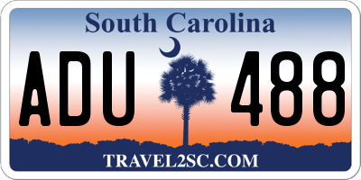 SC license plate ADU488