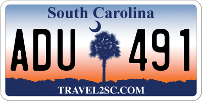 SC license plate ADU491