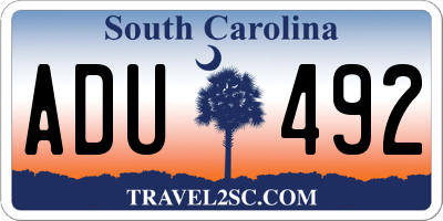 SC license plate ADU492