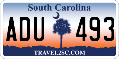 SC license plate ADU493