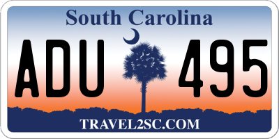 SC license plate ADU495