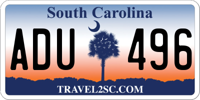 SC license plate ADU496