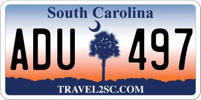 SC license plate ADU497