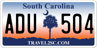 SC license plate ADU504