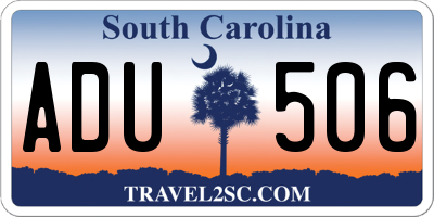 SC license plate ADU506