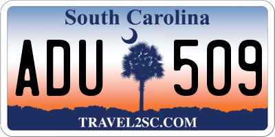 SC license plate ADU509
