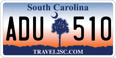 SC license plate ADU510