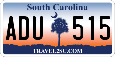 SC license plate ADU515