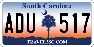 SC license plate ADU517